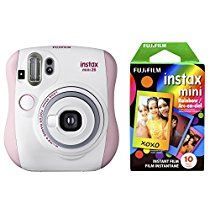 Fujifilm Instax Mini 26 + Rainbow Film Bundle - Pink/White